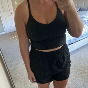 Athleta Black V Neck Crop Bra